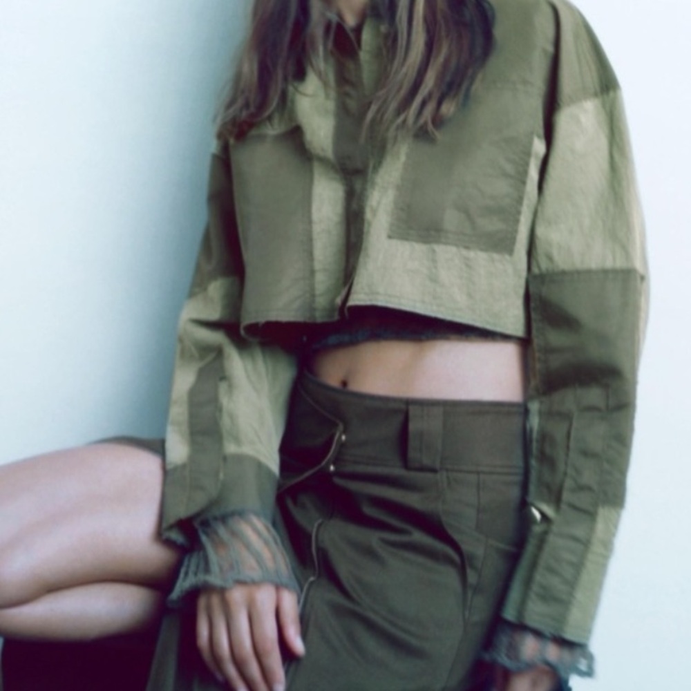 Zara Nylon Patchwork Cropped Top - image 4